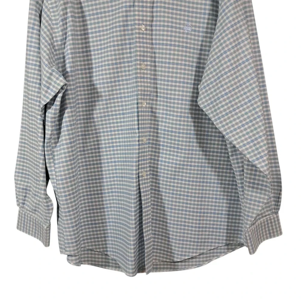 Brooks Brohers‎ Lot 2 Mens XL Multi Plaid Blue Orange Check Long Sleeve Shirts